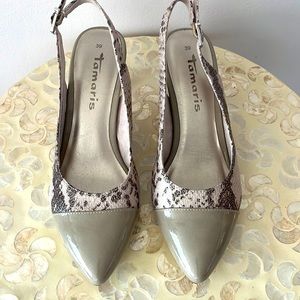 Tamaris leather sling pumps, NWOT